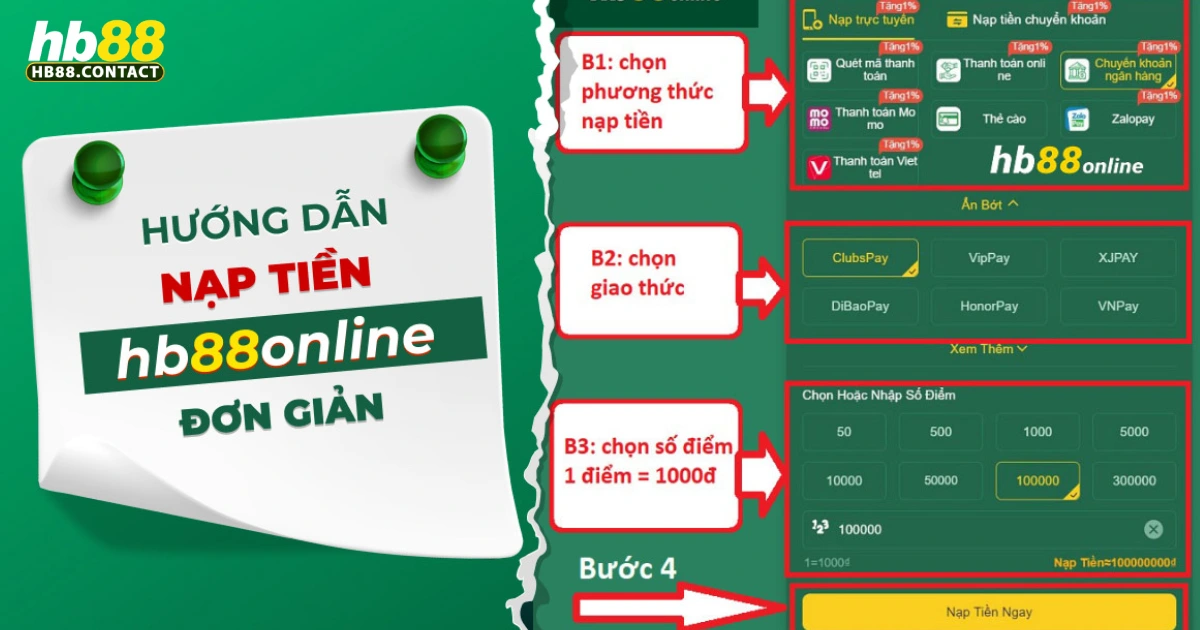 Hb88 - Trang Chủ Nhà Cái HB88.com Uy Tín Tặng 100k 29 Cách nạp tiền tại HB88